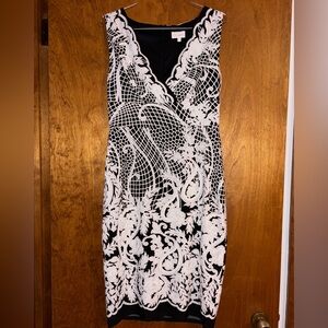Chic Black and White Lace Dress